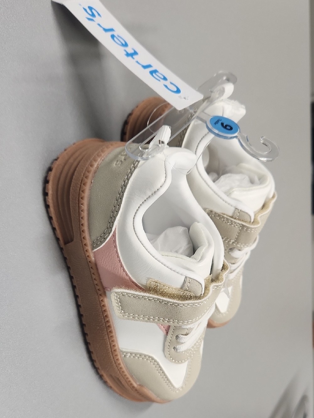 Carter's White Sneakers with Pink and Tan Accents